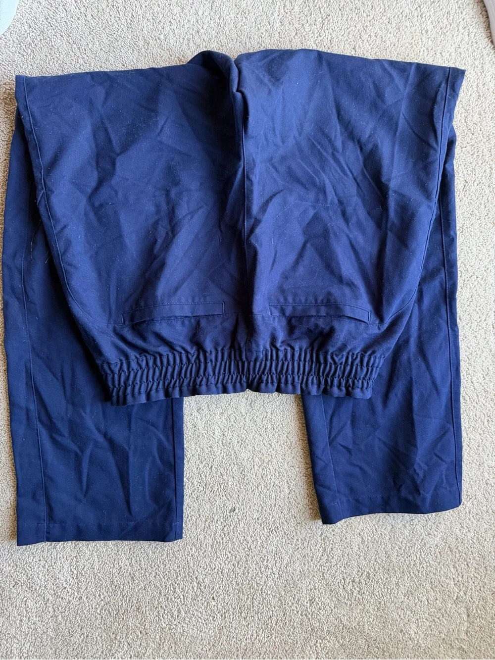 Figs women’s medium straight wide leg Navy Drawstring Jogger Pants